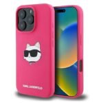 Калъф Karl Lagerfeld Silicone Choupette Head MagSafe за iPhone 16 Pro – Тъмнорозов