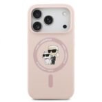 Калъф Karl Lagerfeld Silicone Double Heads And Circle MagSafe за iPhone 17 Pro – Розов - Image 2