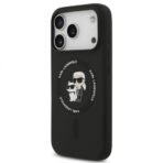 Калъф Karl Lagerfeld Silicone Double Heads And Circle MagSafe за iPhone 17 Pro Max – Черен - Image 2