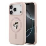 Karl Lagerfeld Silicone Double Heads And Circle MagSafe, за iPhone 17 Pro Max (6.9), Розов