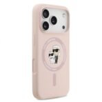 Калъф Karl Lagerfeld Silicone Double Heads And Circle MagSafe за iPhone 17 Pro Max – Розов - Image 3