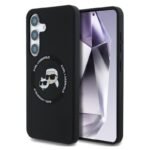 Калъф Karl Lagerfeld Silicone Double Heads And Circle MagSafe за Galaxy S25 – Черен