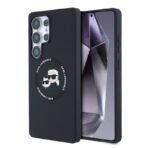 Калъф Karl Lagerfeld Silicone Double Heads And Circle MagSafe за Galaxy S25 Ultra – Черен