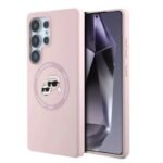 Калъф Karl Lagerfeld Silicone Double Heads And Circle MagSafe за Galaxy S25 Ultra – Розов
