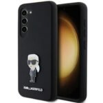 Калъф Karl Lagerfeld Silicone Ikonik Metal Pin за Galaxy S24 – Черен