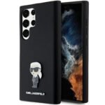 Калъф Karl Lagerfeld Silicone Ikonik Metal Pin за Galaxy S24 Ultra – Черен