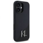 Калъф Karl Lagerfeld Silicone Shadow Metal Initial MagSafe за iPhone 16 – Черен - Image 3