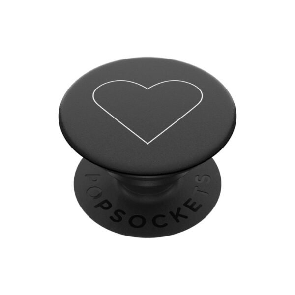 Попсокет PopSockets White Heart – Черен