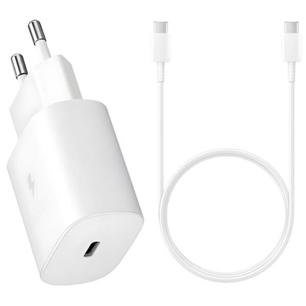 Зарядно Samsung EP-TA800W – 25W 1x USB-C + кабел USB-C – Бяло