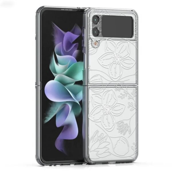Калъф FNX Premium Design за Galaxy Z Flip3 5G – Бели цветя