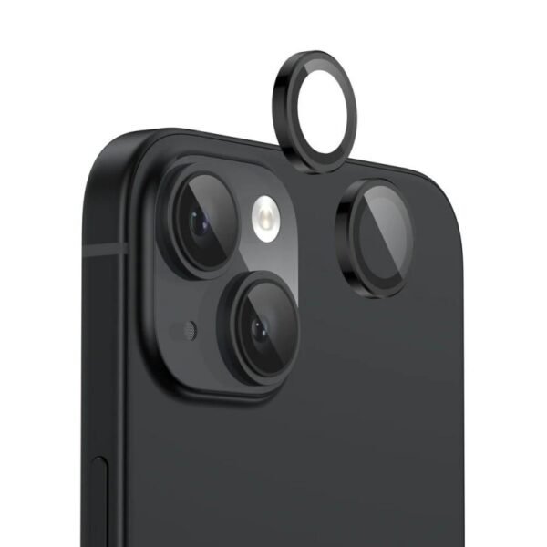 Протектор за камера MBX метални рингове за iPhone 15 – Черен