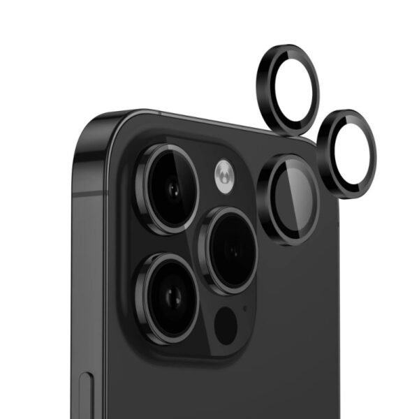 Протектор за камера MBX метални рингове за iPhone 15 Pro – Черен