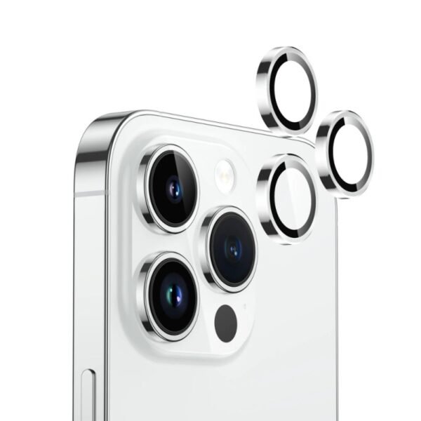 Протектор за камера MBX метални рингове за iPhone 15 Pro – Сребрист