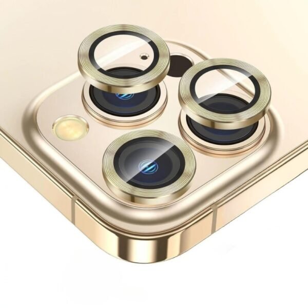Протектор за камера MBX метални рингове за iPhone 15 Pro – Златист