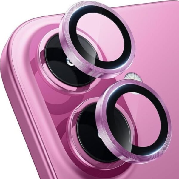 Протектор за камера MBX метални рингове за iPhone 16 – Розов