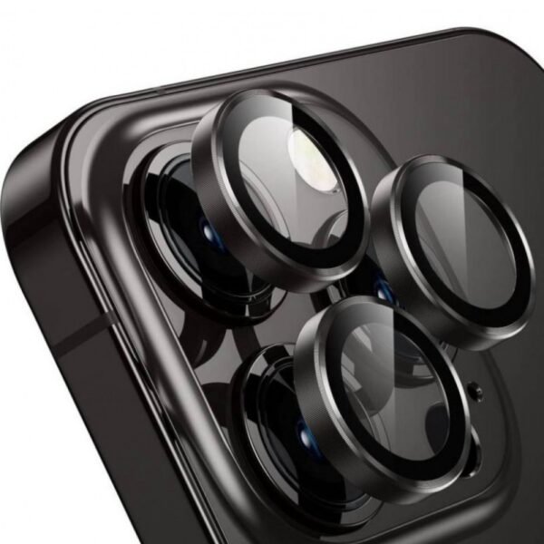 Протектор за камера MBX метални рингове за iPhone 16 Pro – Черен