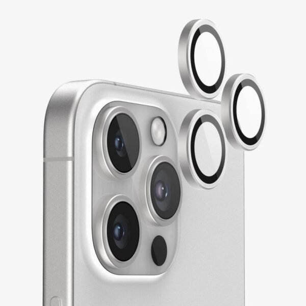 Протектор за камера MBX метални рингове за iPhone 16 Pro – Сребрист