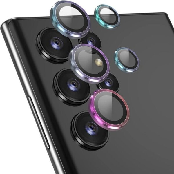 Протектор за камера MBX метални рингове за Galaxy S22 Ultra 5G – Многоцветен