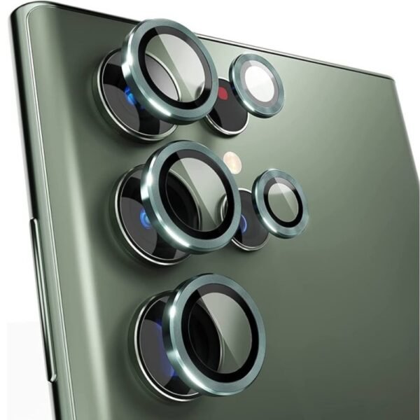 Протектор за камера MBX метални рингове за Galaxy S23 Ultra – Зелен