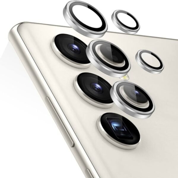 Протектор за камера MBX метални рингове за Galaxy S24 Ultra – Сребрист