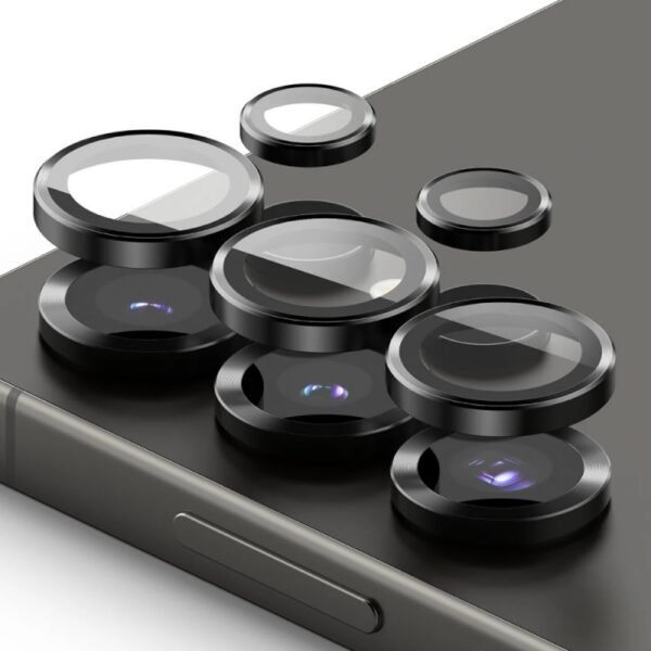 Протектор за камера MBX метални рингове за Galaxy S25 Ultra – Черен