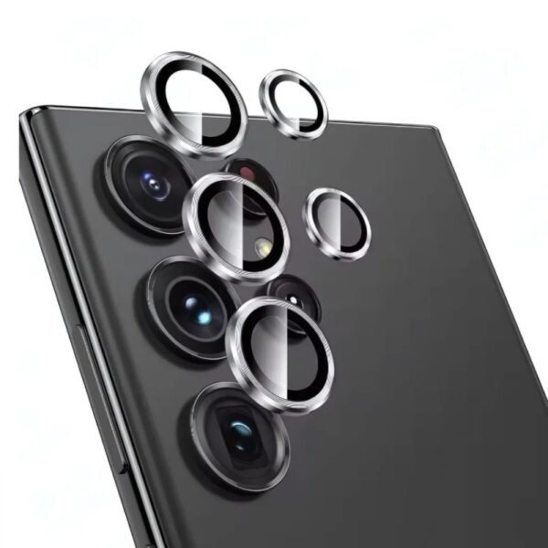 Протектор за камера MBX метални рингове за Galaxy S25 Ultra – Сребрист
