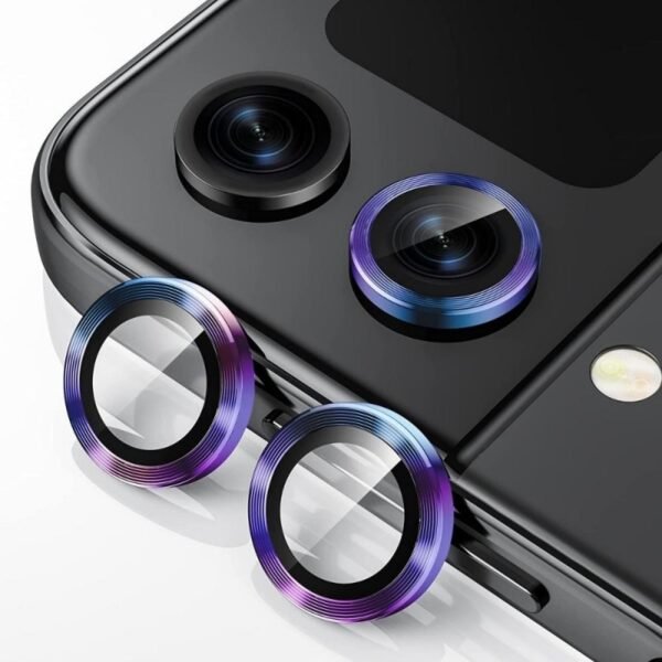 Протектор за камера MBX метални рингове за Galaxy Z Flip4 5G – Многоцветен