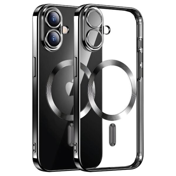 Калъф bSmart Chrome MagSafe с протектори за камерите за iPhone 16 – Черен
