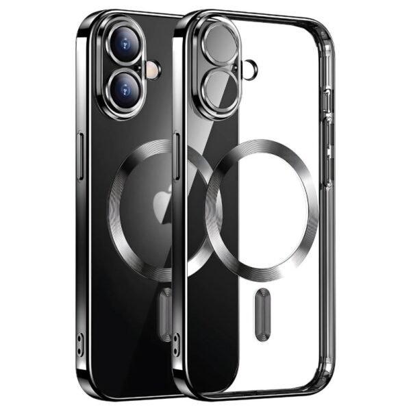Калъф bSmart Chrome MagSafe с протектори за камерите за iPhone 17 – Черен