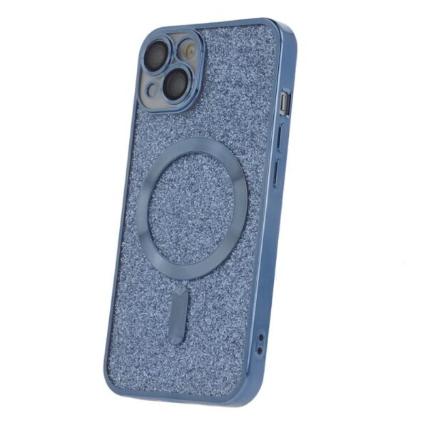 Калъф bSmart Glitter Chrome MagSafe с протектори за камерите за iPhone 14 Plus – Син