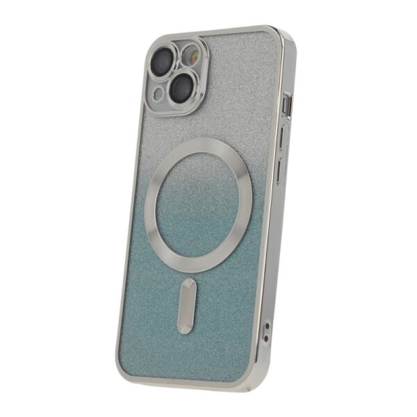 Калъф bSmart Glitter Chrome MagSafe с протектори за камерите за iPhone 14 Plus – Сребрист преливащ