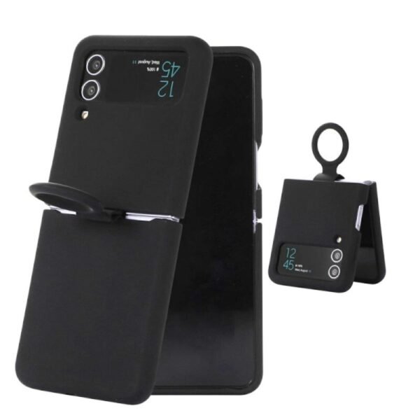 Калъф bSmart Silicone Cover с пръстен за Galaxy Z Flip4 5G – Черен
