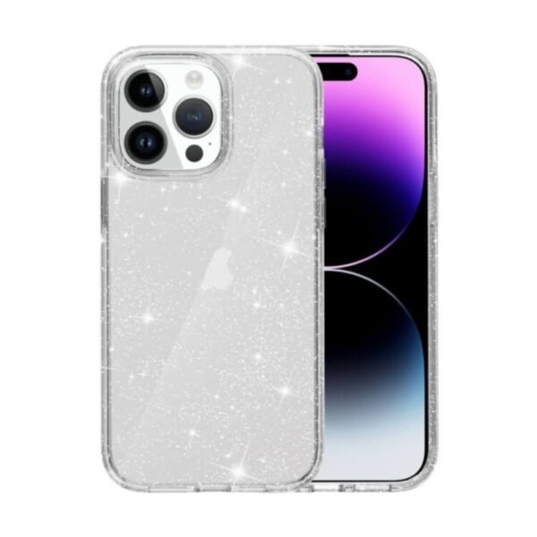 Калъф Shine 2 mm брокатен за iPhone 16 Pro – Прозрачен