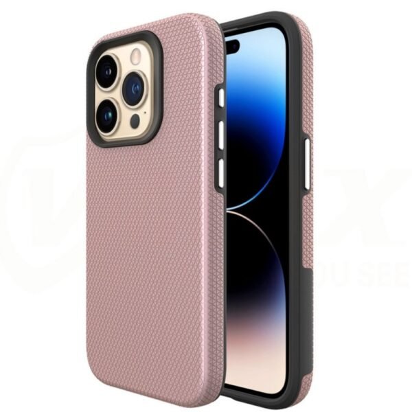 Калъф Vmax Triangle за iPhone 15 – Розово-златен