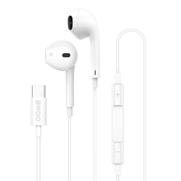 Слушалки BWOO HF175 – USB-C – Бели