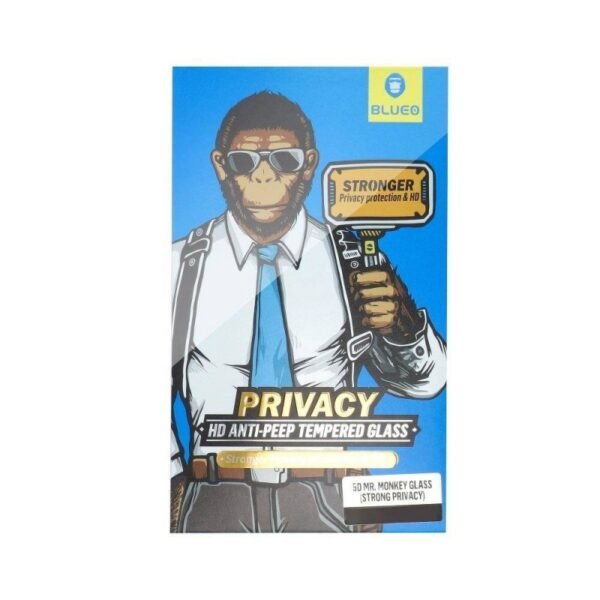 Стъклен протектор Blueo 5D Full Strong Privacy с цяло лепило за iPhone 13 Pro Max – Черен