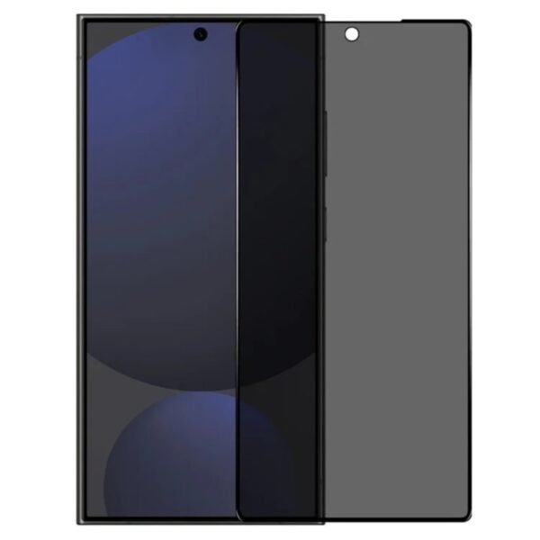 Стъклен протектор MBX 5D Full Privacy с цяло лепило за Galaxy S25 Ultra – Черен