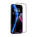 Стъклен протектор OG Premium с цяло лепило за iPhone 15 – Черен