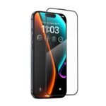 Стъклен протектор OG Premium с цяло лепило за iPhone 15 Pro – Черен