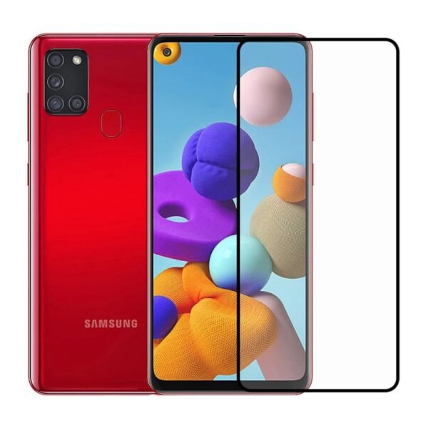 Стъклен протектор OG Premium с цяло лепило за Galaxy A21s – Черен