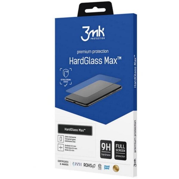 Стъклен протектор 3mk HardGlass Max™ с цяло лепило за Galaxy S23 FE – Черен
