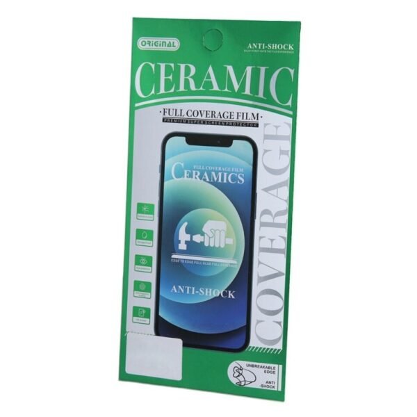 Стъклен протектор Ceramic 5D Full с цяло лепило за iPhone 15 Pro – Черен