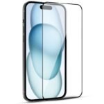 Стъклен протектор MBX 5D Slim с цяло лепило за iPhone 15 Plus – Черен