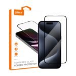 Стъклен протектор Vmax за дисплей 9D с цяло лепило за iPhone 15 Pro – Черен