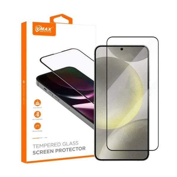 Стъклен протектор Vmax за дисплей 9D с цяло лепило за Galaxy S24 – Черен