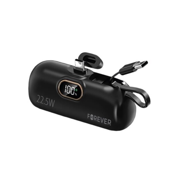 Външна батерия Forever 5000 mAh MTB-100 22.5W USB-C – Черна