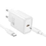 Зарядно Hoco N60 – 20W 1x USB-C + кабел USB-C – Бяло