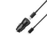 Зарядно XO за кола комплект CC57 PD 30W 1x USB-A 1x USB-C с кабел USB-C – Lightning – Черен