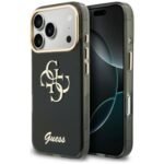 Guess IML 4G Script Metal case for iPhone 18 Pro Max / 17 Pro Max black