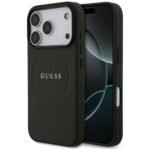 Guess Grained Gold Ring MagSafe case for Iphone 18 Pro / 17 Pro black